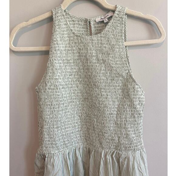 NWT Madewell The Melody Smocked Midi Poplin Dress Size Small Green - Picture 5 of 9